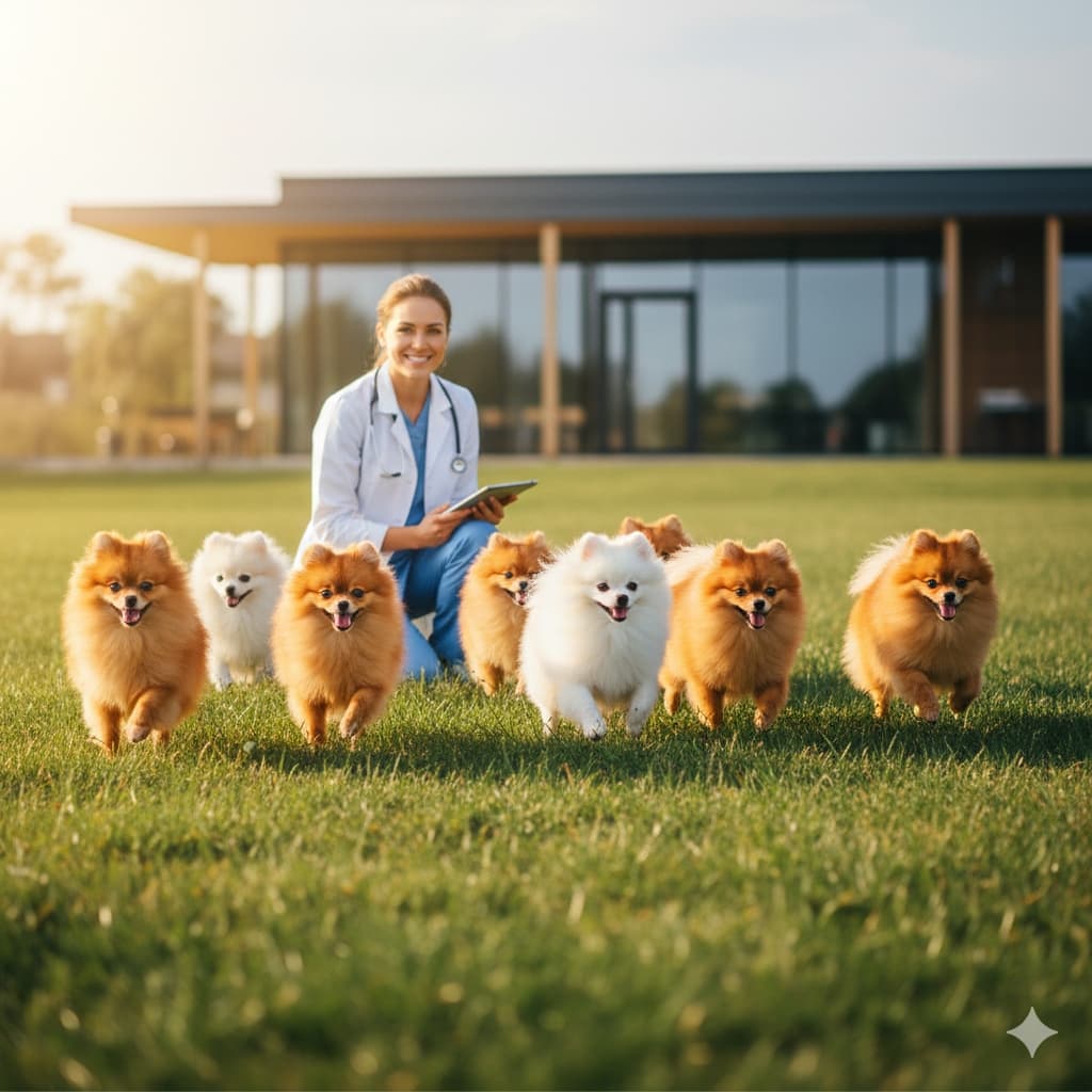 Veterinarian with dog